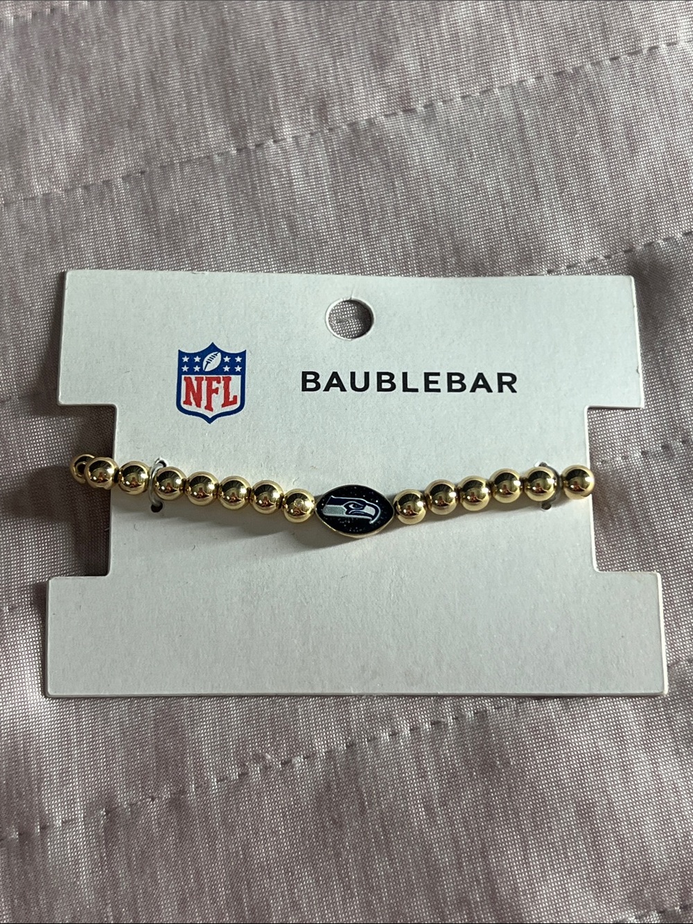 BaubleBar NFL Seahawks - Gold Bead Bracelet with Team Logo Charm